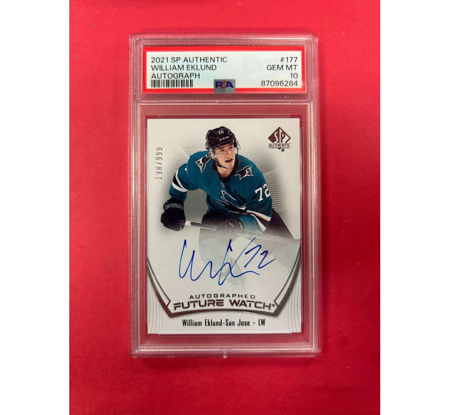 2021 SP AUTHENTIC WILLIAM EKLUND FUTURE WATCH AUTOGRAPH /999 PSA GRADED 10