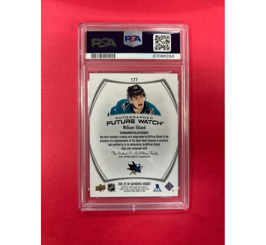 2021 SP AUTHENTIC WILLIAM EKLUND FUTURE WATCH AUTOGRAPH /999 PSA GRADED 10