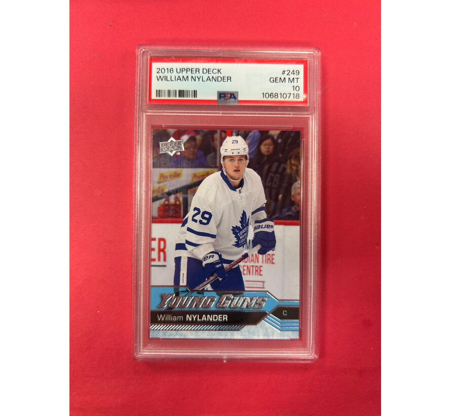 2016 UPPER DECK WILLIAM NYLANDER YOUNG GUNS PSA GRADED 10