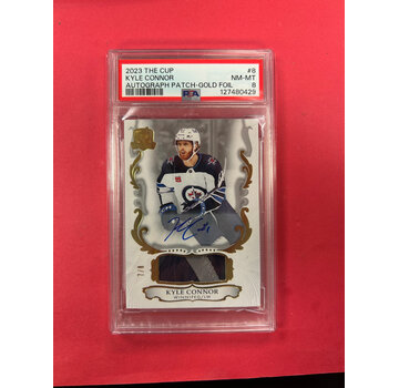 UPPER DECK 2023 UPPER DECK THE CUP KYLE CONNOR AUTOGRAPH PATCH GOLD FOIL /8 PSA GRADED 8