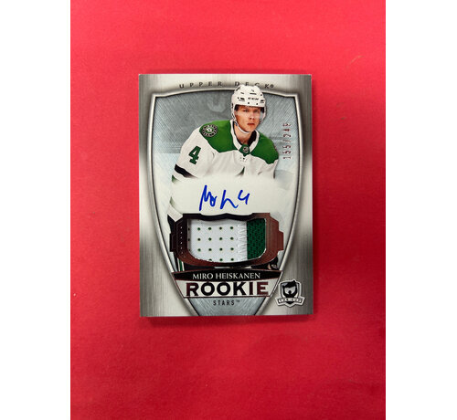 UPPER DECK 2018-19 UPPER DECK THE CUP MIRO HEISKANEN CUP ROOKIE PATCH AUTO /249