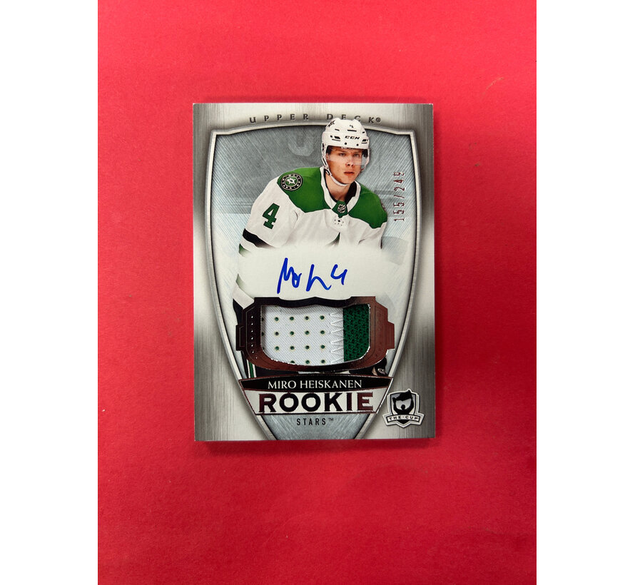 2018-19 UPPER DECK THE CUP MIRO HEISKANEN CUP ROOKIE PATCH AUTO /249