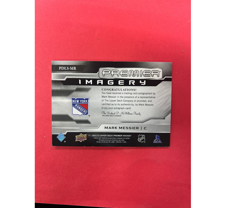 2022-23 UPPER DECK THE CUP MARK MESSIER PREMIER IMAGERY  AUTOGRAPH /50