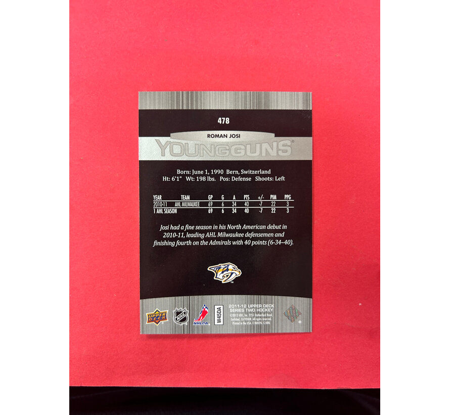 2011-12 UPPER DECK SERIES 2 ROMAN OSI YOUNG GUNS
