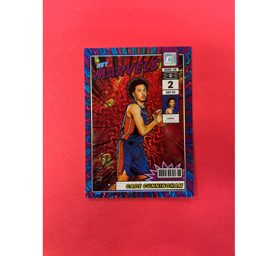 2025-26 PANINI DONRUSS CADE CUNNINGHAM NET MARVELS PURPLE /49