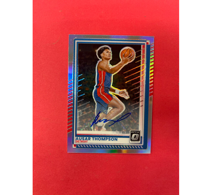 2025-26 PANINI OPTIC AUSAR THOMPSON SILVER AUTO /75