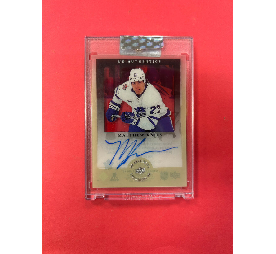 2023-24 UPPER DECK CLEAR CUT MATTHEW KNIES UD AUTHENTICS ROOKIE AUTO