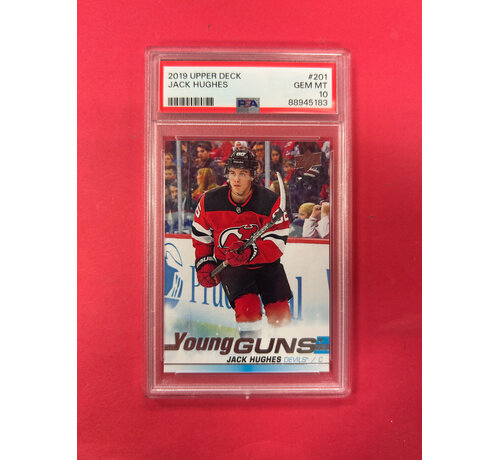 UPPER DECK 2019 UPPER DECK JACK HUGHES YOUNG GUNS PSA GRADED 10