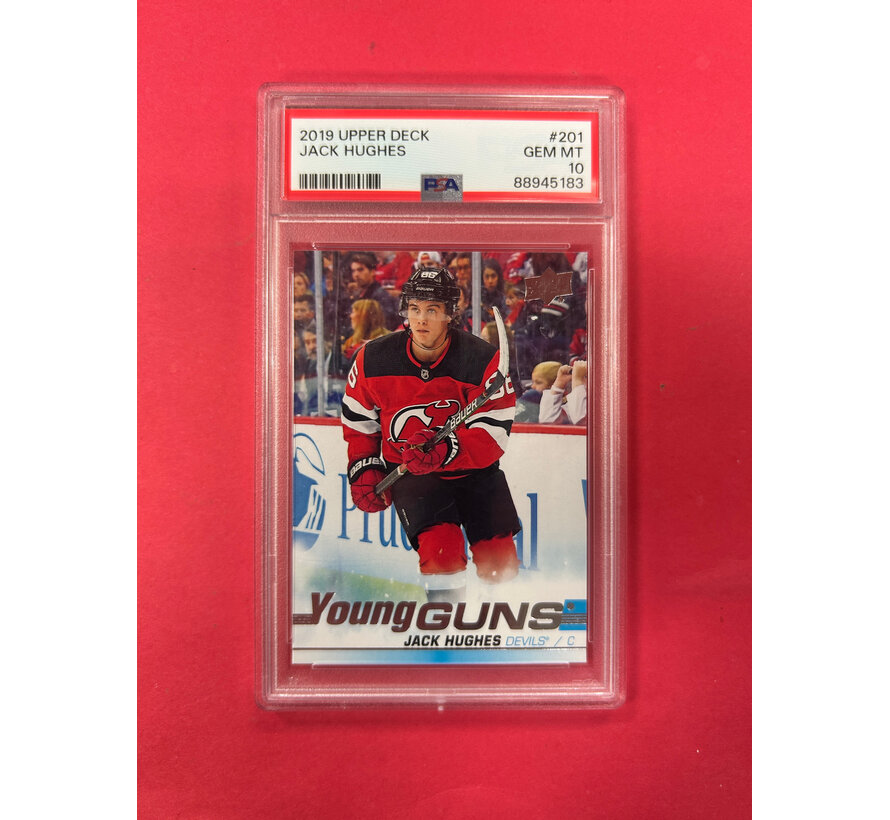 2019 UPPER DECK JACK HUGHES YOUNG GUNS PSA GRADED 10