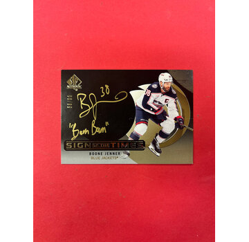 UPPER DECK 2024-25 SP AUTHENTIC BOONE JENNER SIGN OF THE TIMES BLACK INSCRIBED /99