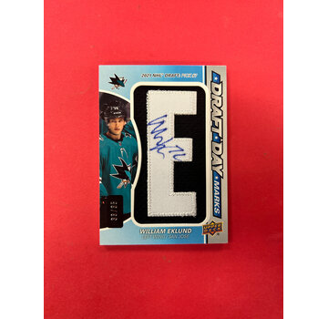 UPPER DECK 2021-22 SP GAME USED WILLIAM EKLUND DRAFT DAY MARKS /35