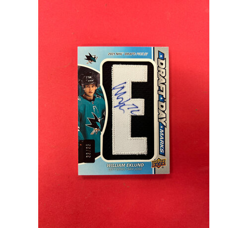UPPER DECK 2021-22 SP GAME USED WILLIAM EKLUND DRAFT DAY MARKS /35