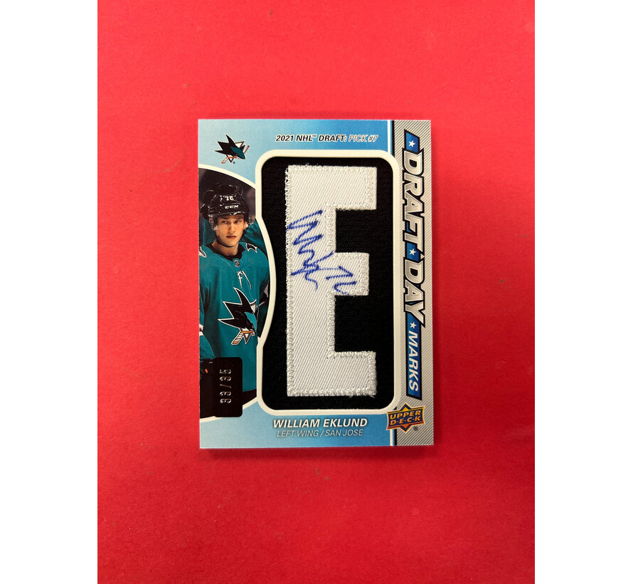 2021-22 SP GAME USED WILLIAM EKLUND DRAFT DAY MARKS /35