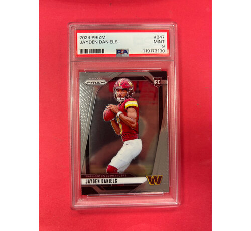 PANINI 2024 PANINI PRIZM JAYDEN DANIELS ROOKIE PSA GRADED 9