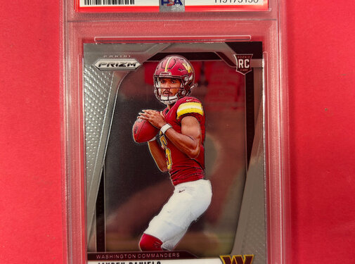 PANINI 2024 PANINI PRIZM JAYDEN DANIELS ROOKIE PSA GRADED 9