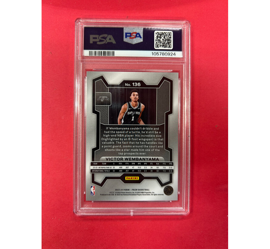 2023 PANINI PRIZM VICTOR WEMBANYAMA ROOKIE PSA GRADED 9