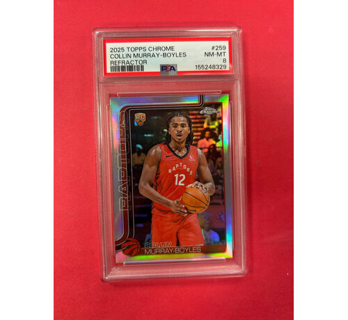 PANINI 2025 TOPPS CHROME COLLIN MURRAY-BOYLES ROOKIE REFRACTOR PSA GRADED 8