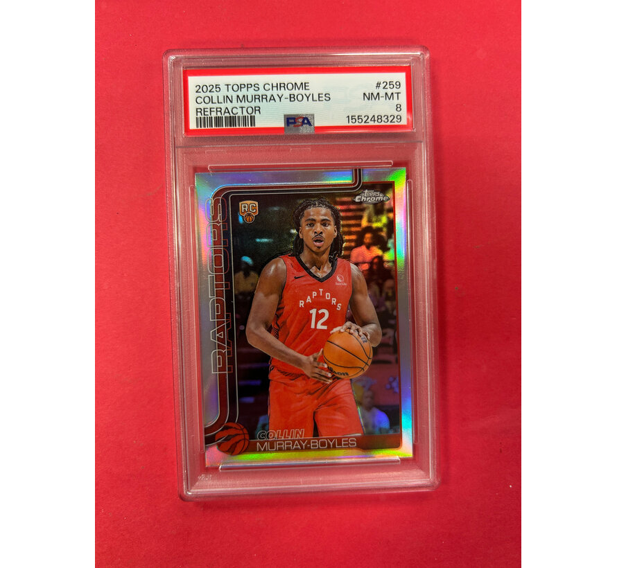 2025 TOPPS CHROME COLLIN MURRAY-BOYLES ROOKIE REFRACTOR PSA GRADED 8