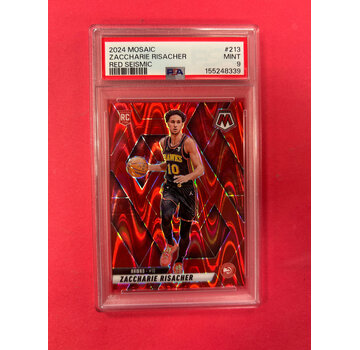 PANINI 2024 PANINI MOSAIC ZACCHARIE RISACHER RED SEISMIC ROOKIE PSA GRADED 9
