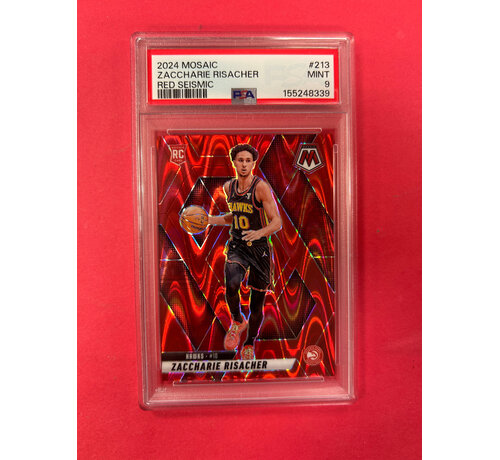 PANINI 2024 PANINI MOSAIC ZACCHARIE RISACHER RED SEISMIC ROOKIE PSA GRADED 9