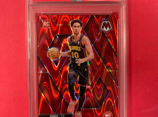 PANINI 2024 PANINI MOSAIC ZACCHARIE RISACHER RED SEISMIC ROOKIE PSA GRADED 9