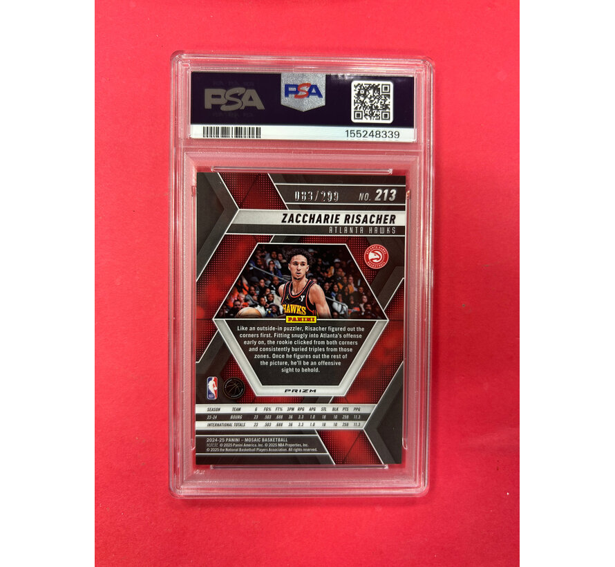 2024 PANINI MOSAIC ZACCHARIE RISACHER RED SEISMIC ROOKIE PSA GRADED 9
