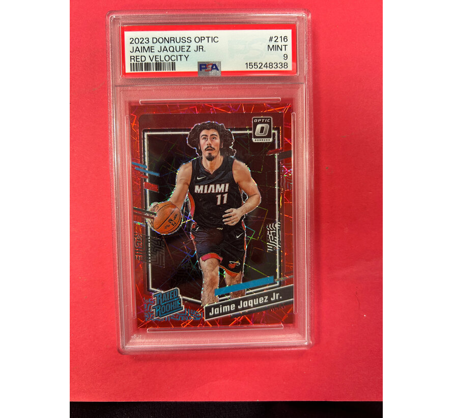 2023 DONRUSS OPTIC JAIME JAQUEZ JR RED VELOCITY ROOKIE PSA GRADED 9