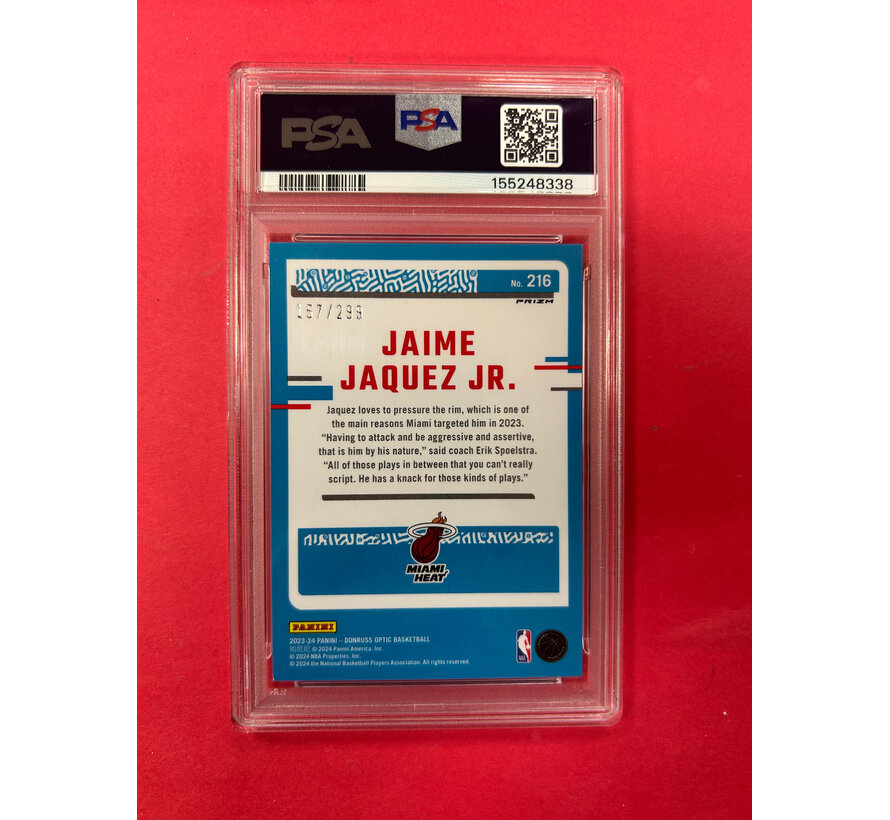 2023 DONRUSS OPTIC JAIME JAQUEZ JR RED VELOCITY ROOKIE PSA GRADED 9