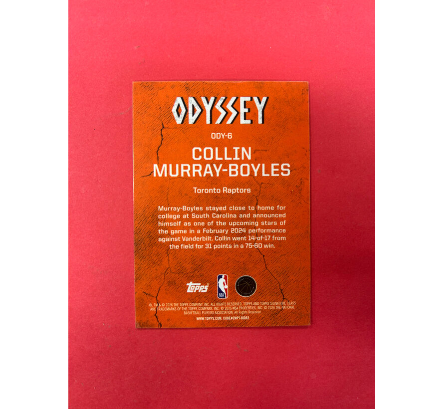 2025 TOPPS SIGNATURE CLASS COLLIN MURRAY-BOYLES ODYSSEY SSP