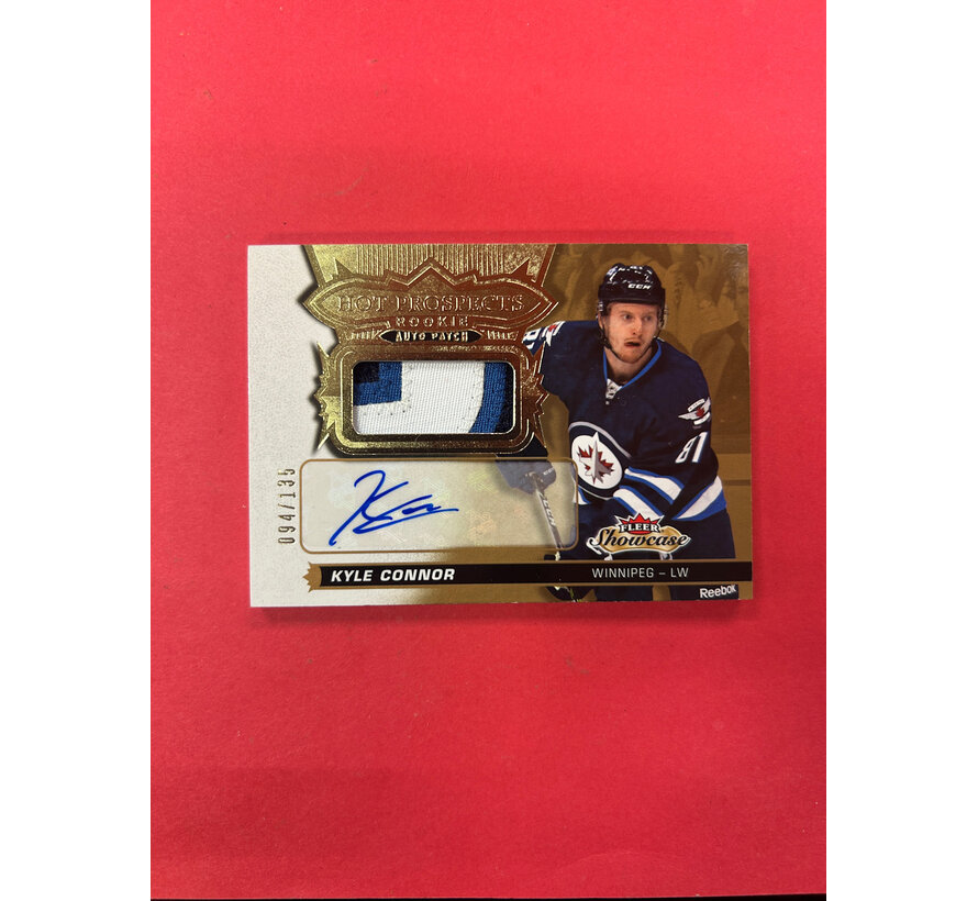 2016-17 FLEER HOT PROSECTS KYLE CONNOR ROOKIE AUTO PATCH /135