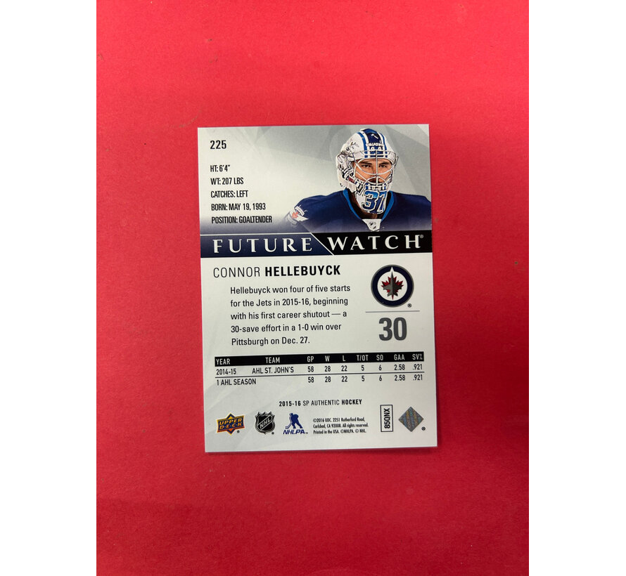 2015-16 SP AUTHENTIC CONNOR HELLEBUYCK FUTURE WATCH /999
