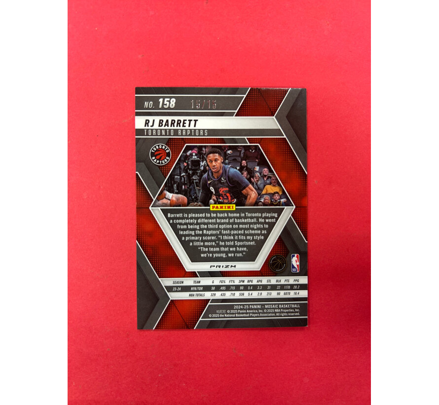 2024-25 PANINI MOSAIC RJ BARRETT ORANGE CYAN /15