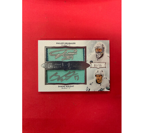 UPPER DECK 2023-24 UPPER DECK THE CUP DUAL SCRIPTED SWATCHES WRIGHT/GRUBAUER /15