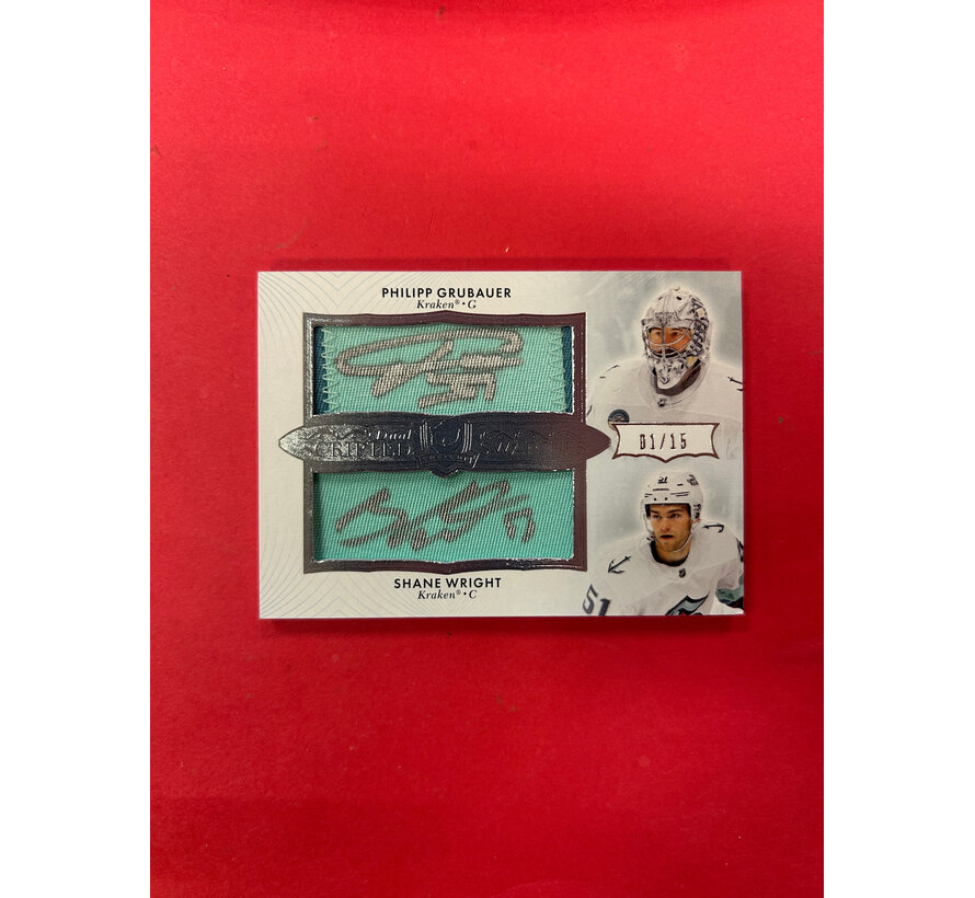 2023-24 UPPER DECK THE CUP DUAL SCRIPTED SWATCHES WRIGHT/GRUBAUER /15