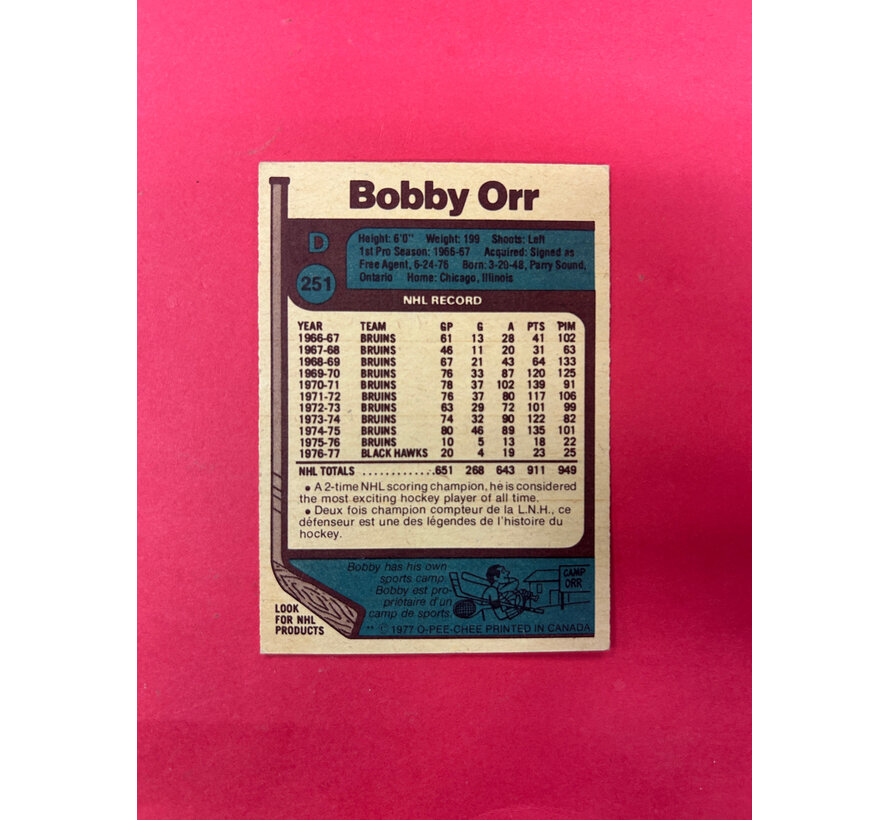 1977-78 O-PEE-CHEE BOBBY ORR #251