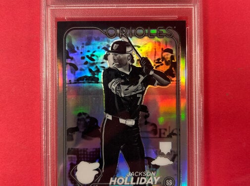 TOPPS 2024 TOPPS CHROME JACKSON HOLLIDAY NEGATIVE REFRACTOR ROOKIE PSA GRADED 10