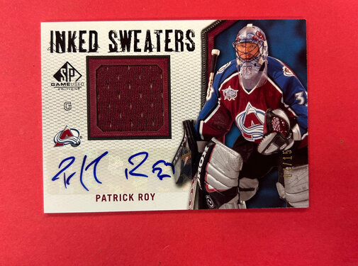 UPPER DECK 2010-11 SP GAME USED PATRICK ROY INKED SWEATERS /15