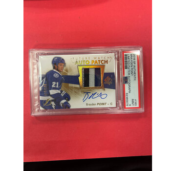UPPER DECK 2016-17 UPPER DECK SP AUTHENTIC BRAYDEN POINT FUTURE WATCH AUTO PATCH /100 PSA GRADED 9