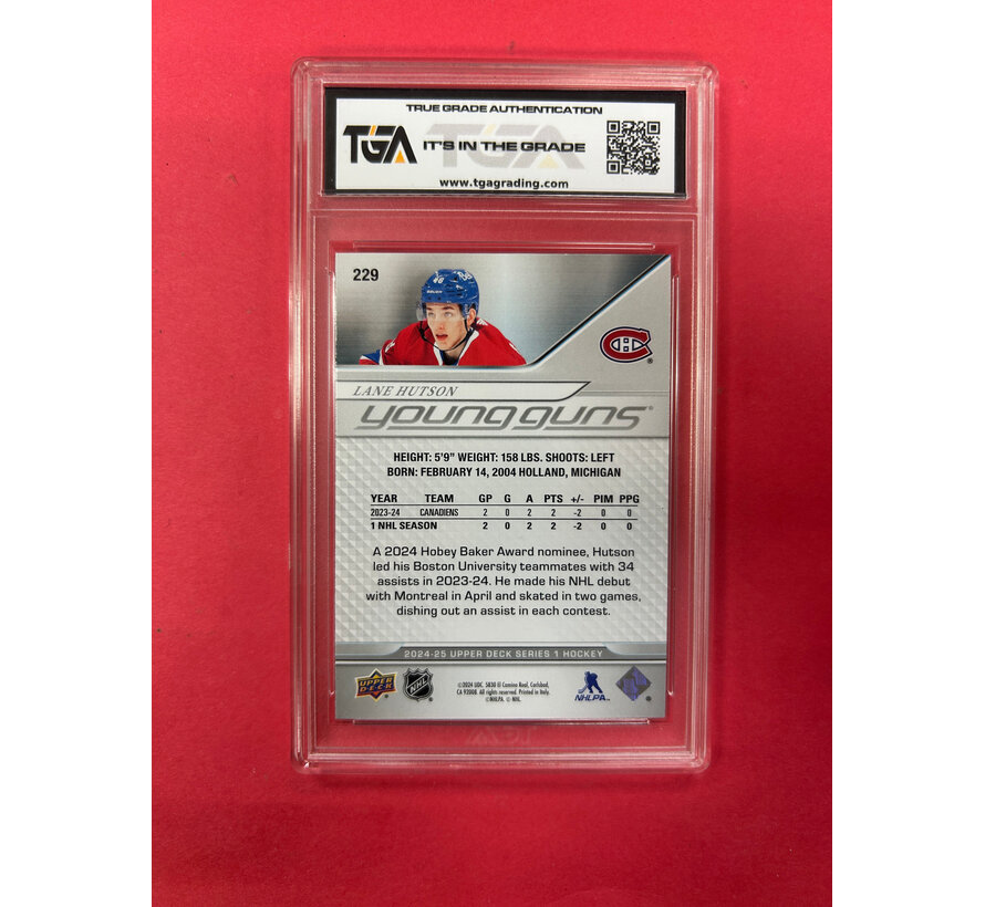 2024 UPPER DECK LANE HUTSON YOUNG GUNS TGA GRADED 9