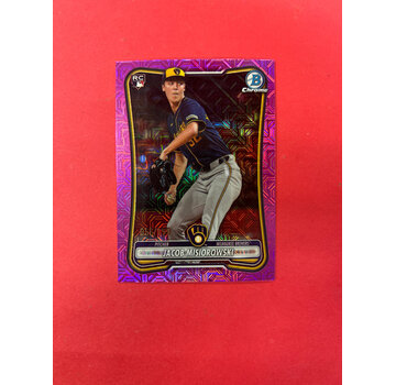 TOPPS 2025 BOWMAN CHROME JACOB MISIOROWSKI PINK MOHO ROOKIE /199