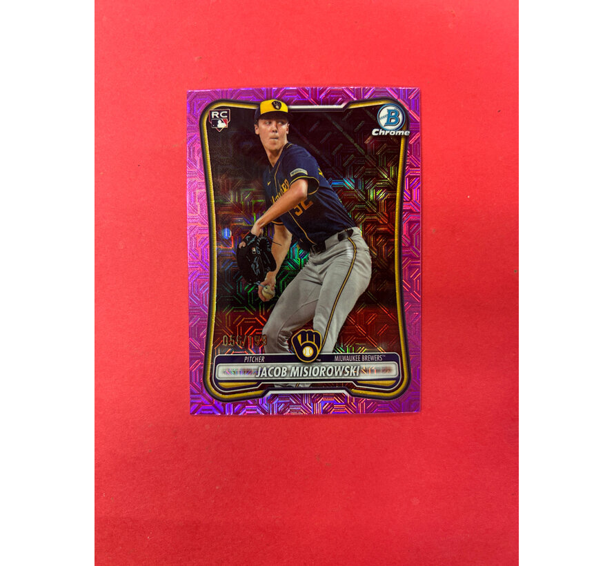 2025 BOWMAN CHROME JACOB MISIOROWSKI PINK MOHO ROOKIE /199