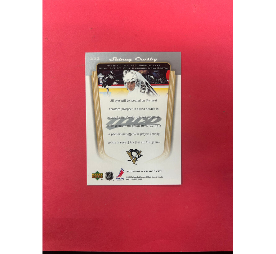 2005-06 UPPER DECK MVP SIDNEY CROSBY SILVER SCRIPT ROOKIE