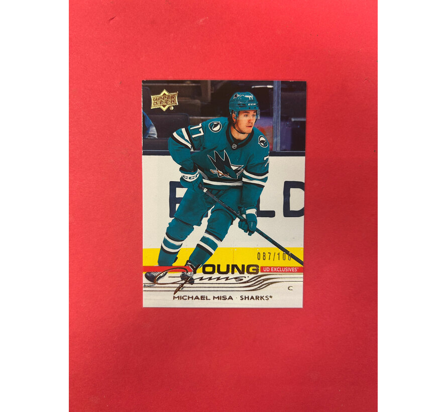 2025-26 UPPER DECK SERIES 2  MICHAEL MISA YOUNG GUNS EXCLUSIVES /100