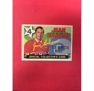 O-PEE-CHEE 1971-72 O-PEE-CHEE JEAN BELIVEAU SPECIAL COLLECTORS CARD