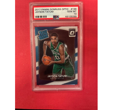 PANINI 2017-18 PANINI DONRUSS OPTIC RATED ROOKIE JAYSON TATUM PSA 10 #198