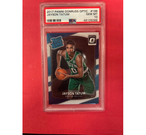 PANINI 2017-18 PANINI DONRUSS OPTIC RATED ROOKIE JAYSON TATUM PSA 10 #198