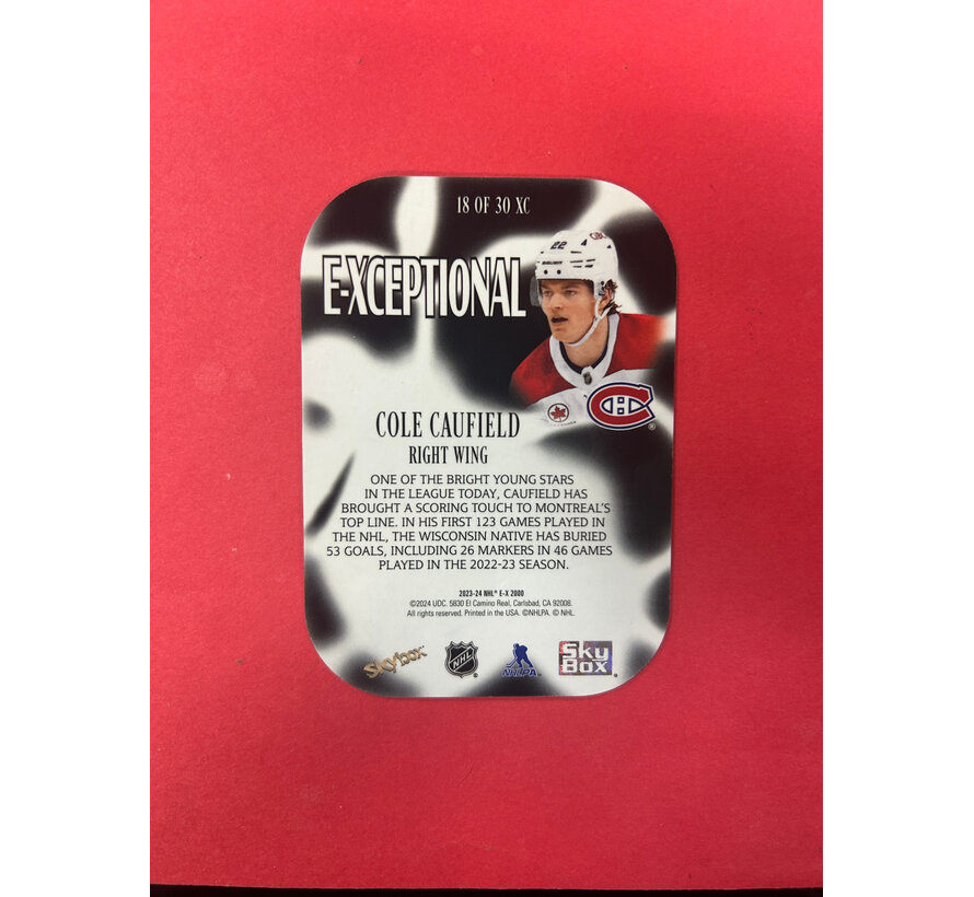 2023-24 E-X 2000 COLE CAUFIELD E-XCEPTIONAL SSP