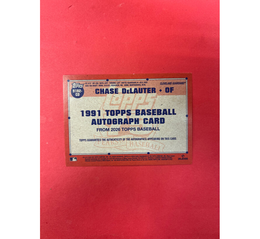 2025 TOPPS CHASE DELAUTER 1991 ROOKIE AUTOGRAPH