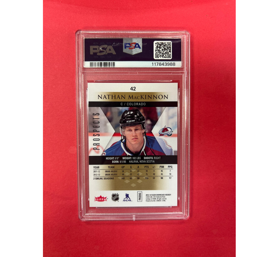 2013 FLEER SHOWCASE NATHAN MACKINNON SKYBOX PREMIUM ROOKIE /299 PSA GRADED 10