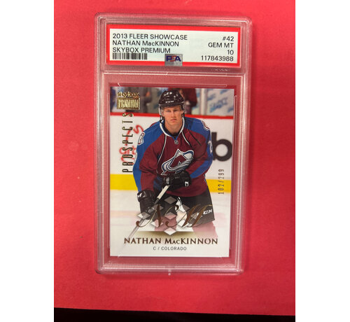 UPPER DECK 2013 FLEER SHOWCASE NATHAN MACKINNON SKYBOX PREMIUM ROOKIE /299 PSA GRADED 10